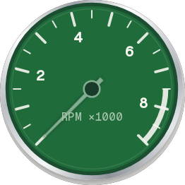 Racing green dashboard dial